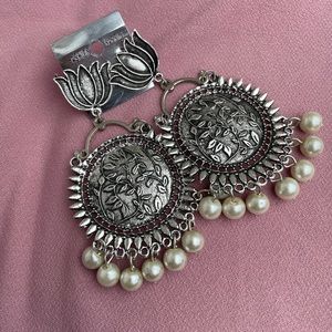 Ethnic Oxidized silver earrings